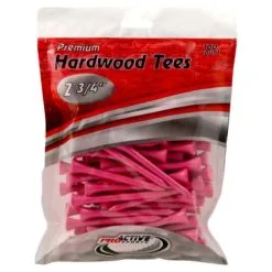 ProActive Premium Sports Hardwood Golf Tees 2.75" -CLUBS Shop 2.75 Pink 100