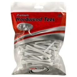 ProActive Premium Sports Hardwood Golf Tees 2.75" -CLUBS Shop 2.75 White 100