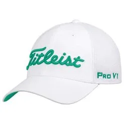 Hireko Titleist Tour Sport Mesh Fitted Cap - White/Spearmint