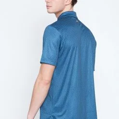 Callaway Jack Nicklaus Black Label By Perry Ellis All Over Mini Foulard Polo Shirts -CLUBS Shop AllOverMiniFoulardPolo DeepDiveBlue2