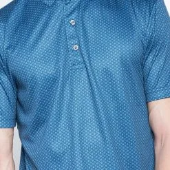 Callaway Jack Nicklaus Black Label By Perry Ellis All Over Mini Foulard Polo Shirts -CLUBS Shop AllOverMiniFoulardPolo DeepDiveBlue3