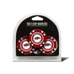 Team Golf NCAA Magnetic Poker Chip Ball Markers -CLUBS Shop Arkansas 3 Pack