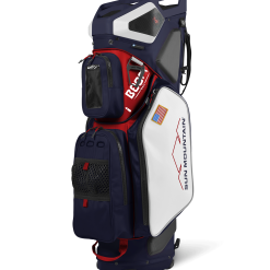Sun Mountain 2022 Boom Bag Golf Cart Bag With Speakers -CLUBS Shop BOOM BAG NAVY WHITE RED