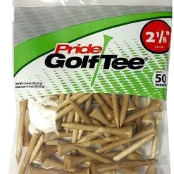 CaddiesShack Pride Sports Wood Golf Tees - 2.125" -CLUBS Shop ClassicWoodTee2.12550countNaturalWood 0