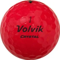 Volvik Crystal 2022 Focus Colored Golf Balls By The Sleeve -CLUBS Shop CrystalFocus2022 RubyRedBall
