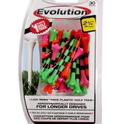 J And M Pride Sports Plastic Evolution Striped Golf Tees 30 Pack -CLUBS Shop Evolution 3.25 x 30 Citrus
