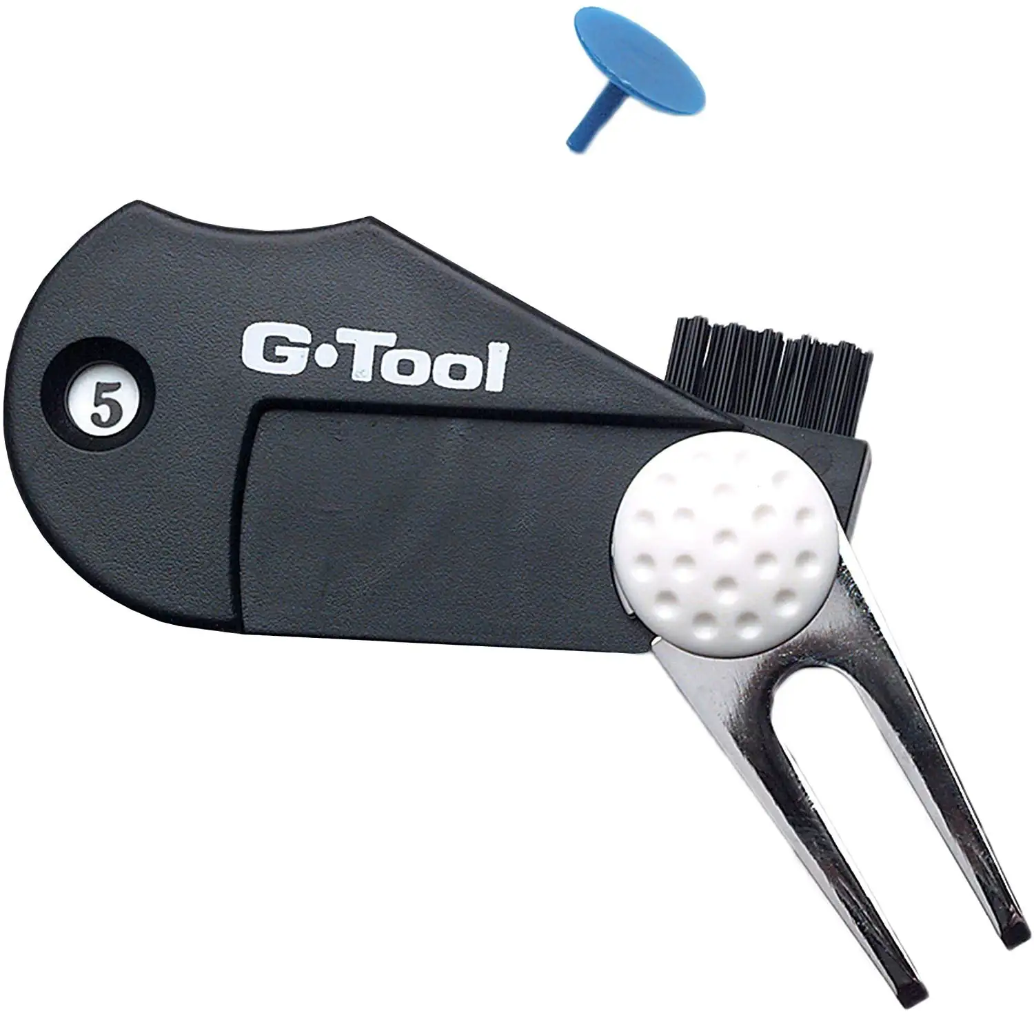 Proactive G-Tool 5-In-One Club Brush, Divot Tool, Score Counter, Ball Marker Holder, And Groove Cleaner 2 Proactive G-Tool 5-In-One Club Brush, Divot Tool, Score Counter, Ball Marker Holder, And Groove Cleaner - Image 2