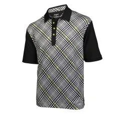 CaddiesShack Ogio Grid Golf Polo Shirts -CLUBS Shop Grid White Black Electric