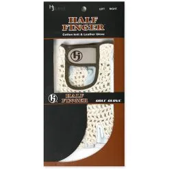 J&M HJ Golf Half Finger Cotton Knit & Leather Gloves