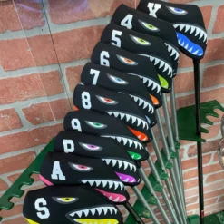 HNM Shark Bite Neoprene Iron Head Covers Set -CLUBS Shop IMG 2810 scaled