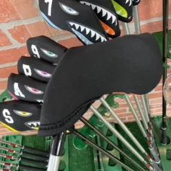 HNM Shark Bite Neoprene Iron Head Covers Set -CLUBS Shop IMG 2813 scaled