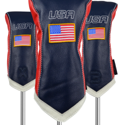 Sun Mountain Golf Leather Head Covers -CLUBS Shop LeatherHeadcoversNavy Red White