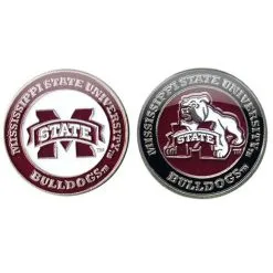 J&M NCAA Double Sided Collegiate Golf Ball Marker Coins -CLUBS Shop MISSISSIPPIsTATE