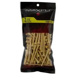 Golf Works Maxfli 2.75" Golf Tees 9 Golf Works Maxfli 2.75" Golf Tees -CLUBS Shop MaxfliTees 2.75 100NaturalWood