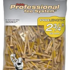 J And M Pride Professional Tee System ProLength Golf Tees -CLUBS Shop PTS ProLength Natural Yellow 2.75 175