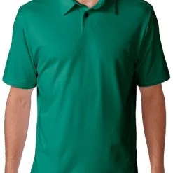 Budget Golf Ashworth Golf Matte Interlock Men's Solid Polo -CLUBS Shop Polo Shirt Matte Interlock Solid Sea Green