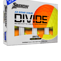 Cleveland Golf Srixon Q-Star Tour Divide Golf Balls - Dozen -CLUBS Shop Q StarDivideOrangeYellowBox