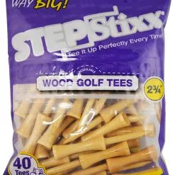 CaddiesShack STEPStixx Golf Tees - 2.75" -CLUBS Shop STEPStixx 2.75 NaturalWood