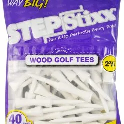 CaddiesShack STEPStixx Golf Tees - 2.75" -CLUBS Shop STEPStixx 2.75 White