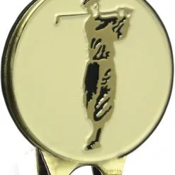 ProActive Sports Antique Brass Visor Clip With Magnetic Golfer Coin Ball Marker