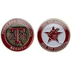 J&M NCAA Double Sided Collegiate Golf Ball Marker Coins -CLUBS Shop Texas A M