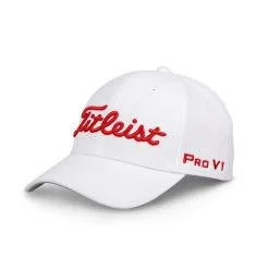 CLUBS Shop 39 Hireko Titleist Golf Tour Elite Fitted Hat - White/Red