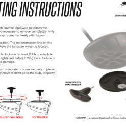 Hireko Orlimar Golf V18 D.I.A.L. Adjustable Driver -CLUBS Shop V18 Operating Instructions
