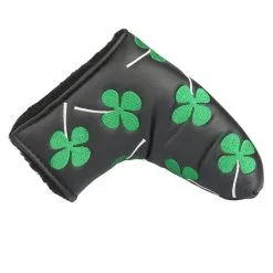 HNM Golf Volf Golf Black Synthetic Leather Shamrock Putter Cover