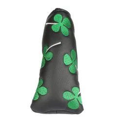 HNM Golf Volf Golf Black Synthetic Leather Shamrock Putter Cover -CLUBS Shop VolfGolfHeadcovers BlackShamrockBladePutter2
