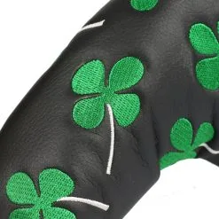 HNM Golf Volf Golf Black Synthetic Leather Shamrock Putter Cover -CLUBS Shop VolfGolfHeadcovers BlackShamrockBladePutter5