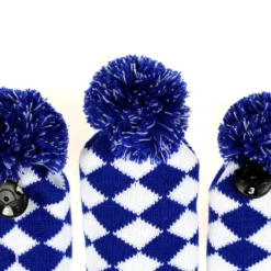 HNM Golf Volf Golf Knit Blue White Diamond Headcover Set 11 HNM Golf Volf Golf Knit Blue White Diamond Headcover Set -CLUBS Shop VolfGolfHeadcovers KnitBlueSet4