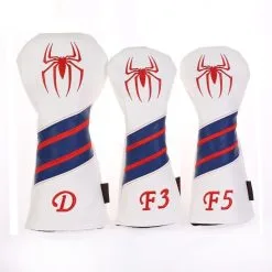 HNM Golf Volf Golf Red White Blue Leather Spider Headcovers