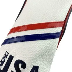 HNM Golf Volf Golf Red White Blue Leather USA Headcovers -CLUBS Shop VolfGolfHeadcovers USAFairway1