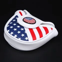 HNM Golf Volf Golf Red White Blue Synthetic Leather USA Mallet Putter Cover -CLUBS Shop VolfGolfHeadcovers USAMalletPutter3