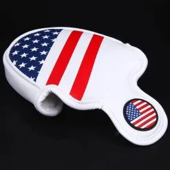 HNM Golf Volf Golf Red White Blue Synthetic Leather USA Mallet Putter Cover -CLUBS Shop VolfGolfHeadcovers USAMalletPutter4