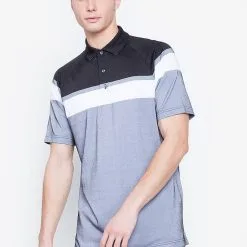 Callaway Jack Nicklaus Black Label By Perry Ellis Yarn Dyed Color Block Polo Shirts -CLUBS Shop YarnDyedColorBlockPolo CaviarBlack1