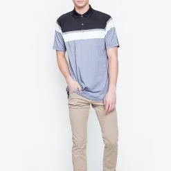 Callaway Jack Nicklaus Black Label By Perry Ellis Yarn Dyed Color Block Polo Shirts -CLUBS Shop YarnDyedColorBlockPolo CaviarBlack4