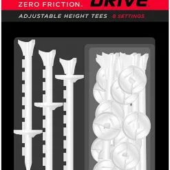 CaddiesShack Zero Friction Lock N Drive 3-Prong Golf Tees (3-1/4 Inch, White, Pack Of 18)