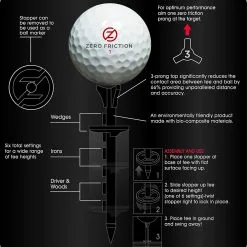 CaddiesShack Zero Friction Lock N Drive 3-Prong Golf Tees (3-1/4 Inch, White, Pack Of 18) -CLUBS Shop Zero Friction Lock N Drive 3