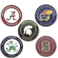 J&M NCAA Double Sided Collegiate Golf Ball Marker Coins