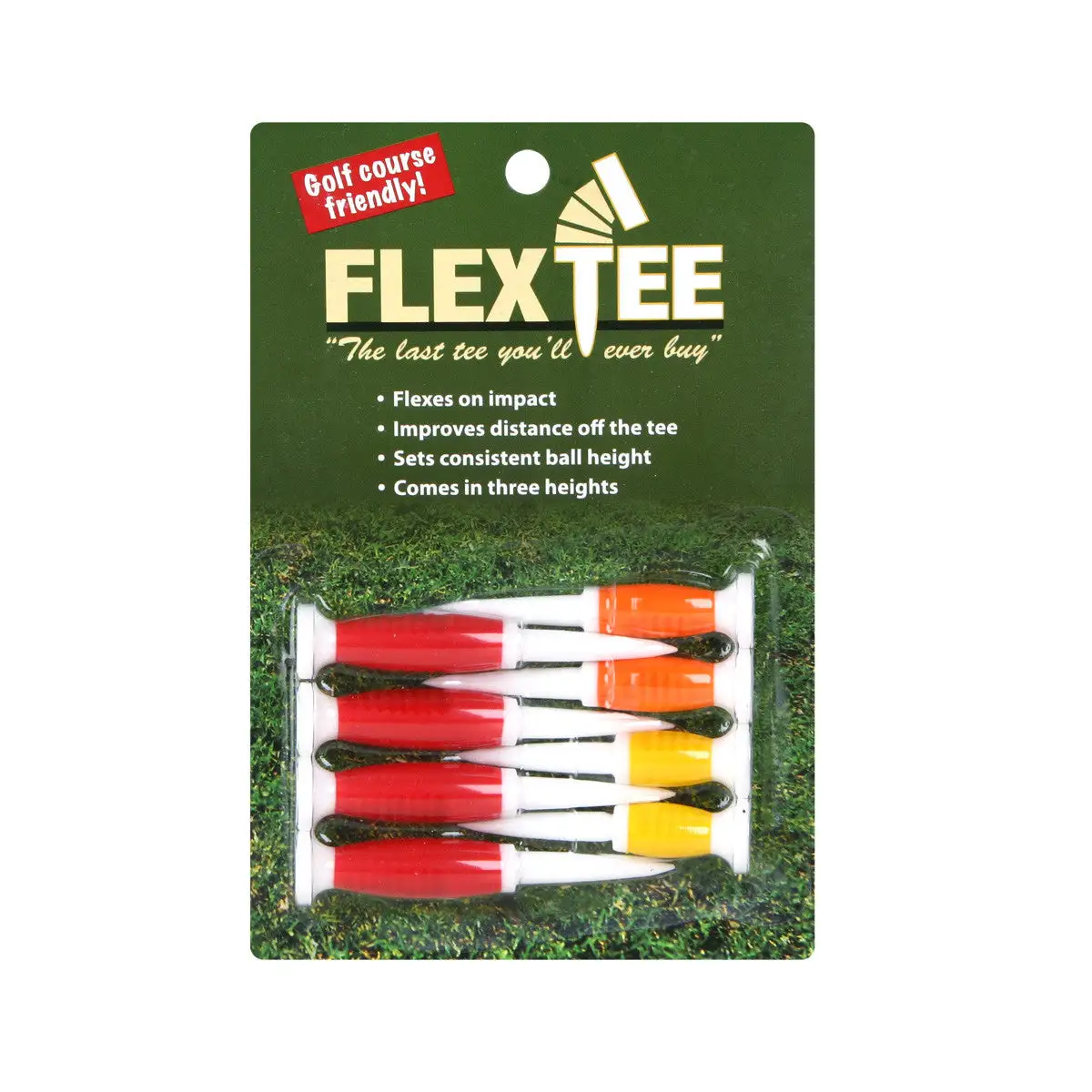 Hireko FlexTee Flexible Golf Tees - 8 Pack - Multi Heights 1 Hireko FlexTee Flexible Golf Tees - 8 Pack - Multi Heights